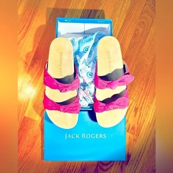 Jack Rogers NEW ladies Rose Double Knot Comfort Sandals