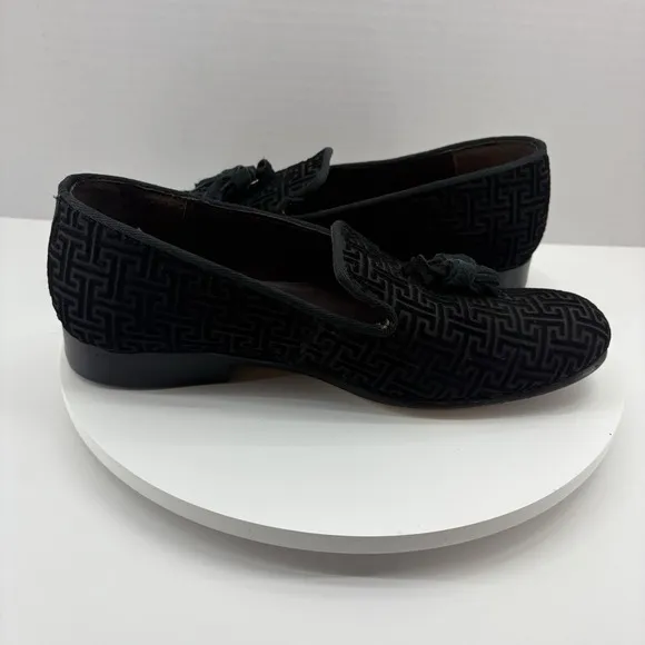 Jack's Andre Men's Tassel Loafers Black Velvet Size 25.5 (US 7.5) Dress Shoes