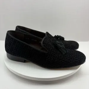 Jack's Andre Men's Tassel Loafers Black Velvet Size 25.5 (US 7.5) Dress Shoes