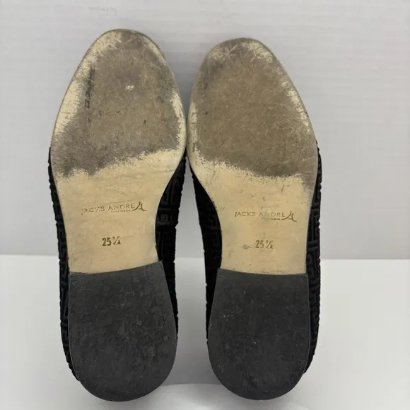 Jack's Andre Men's Tassel Loafers Black Velvet Size 25.5 (US 7.5) Dress Shoes