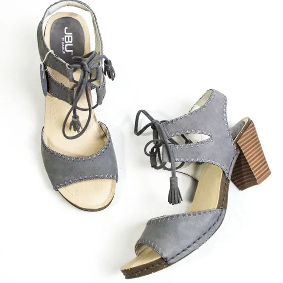 Jambu Morocco Heeled Nubuck Leather Lacing Sandal 9M