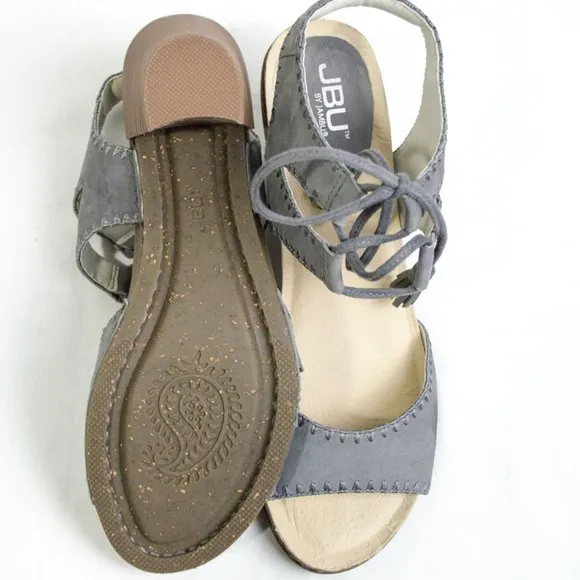 Jambu Morocco Heeled Nubuck Leather Lacing Sandal 9M