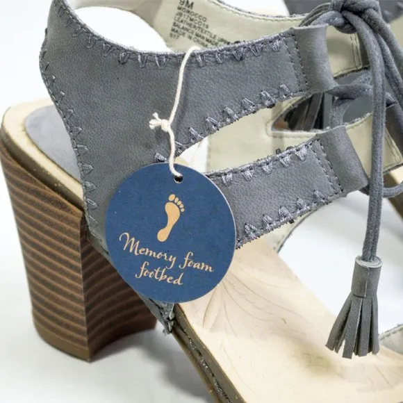 Jambu Morocco Heeled Nubuck Leather Lacing Sandal 9M