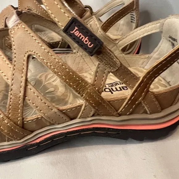 Jambu Tangerine  Leather Sandals 7.5