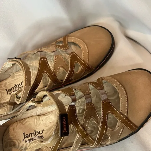 Jambu Tangerine  Leather Sandals 7.5