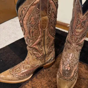JB Dillon Reserve western boots with sequin inlay 9.5
