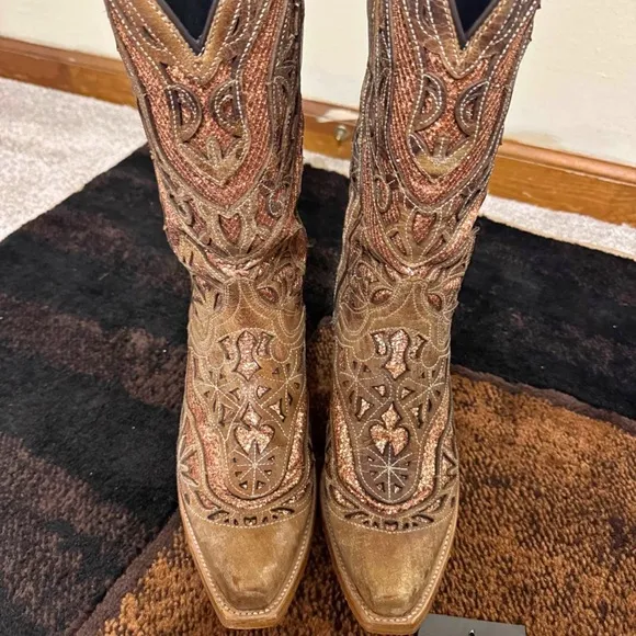 JB Dillon Reserve western boots with sequin inlay 9.5