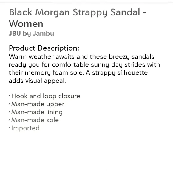 👣JBU ,🇺🇲by JAMBU Black Morgan Strappy Sandals