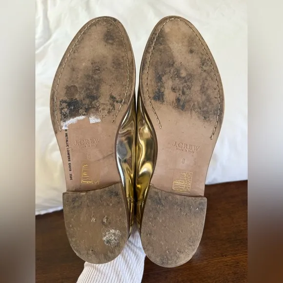 J.Crew Bella Metallic Tassel Loafers in Gold