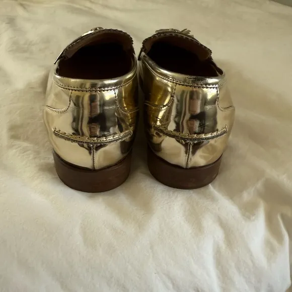 J.Crew Bella Metallic Tassel Loafers in Gold