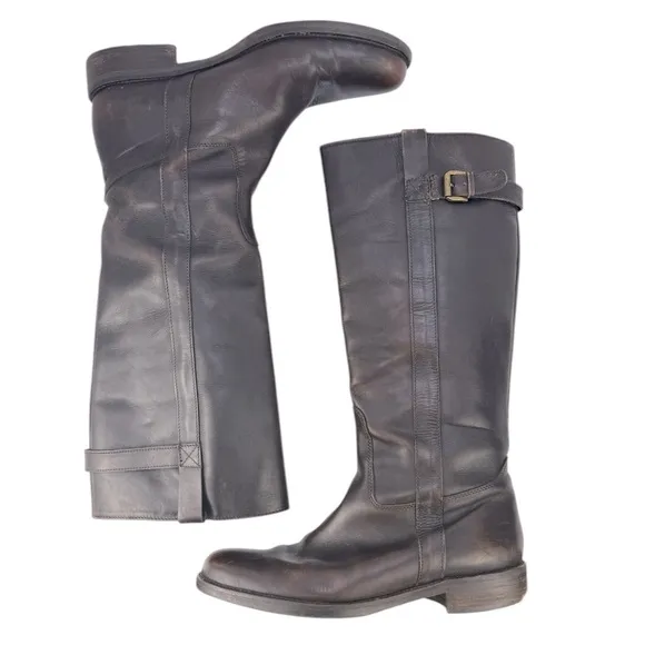 J.Crew Leather Riding Knee High Boots Brown Size 9