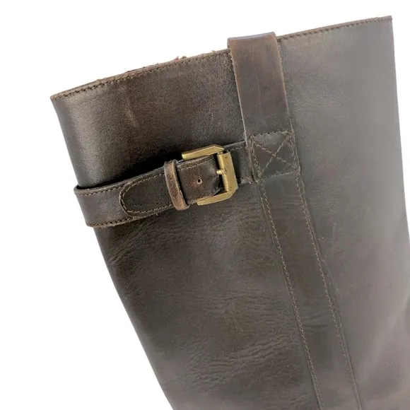 J.Crew Leather Riding Knee High Boots Brown Size 9