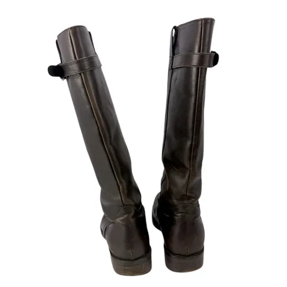 J.Crew Leather Riding Knee High Boots Brown Size 9