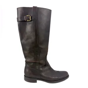 J.Crew Leather Riding Knee High Boots Brown Size 9
