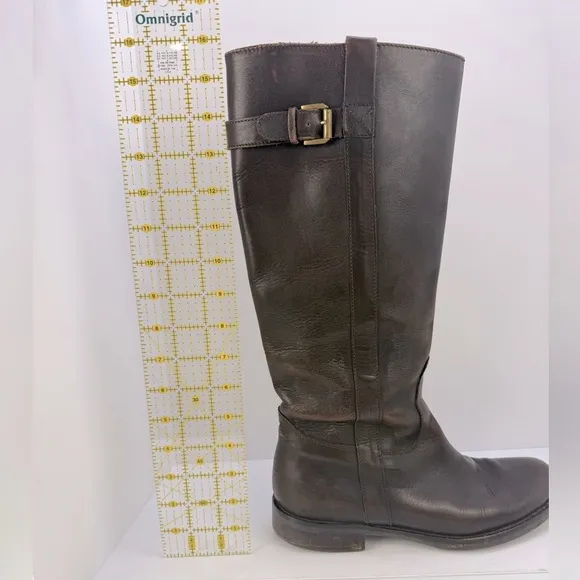 J.Crew Leather Riding Knee High Boots Brown Size 9