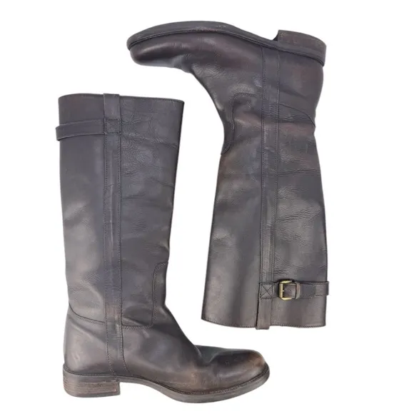 J.Crew Leather Riding Knee High Boots Brown Size 9