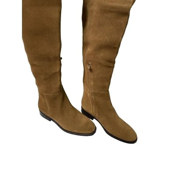 J.Crew Over the Knee Boots in Rich Walnut Suede Size 6.5 K2741 Brown