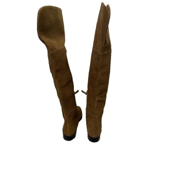 J.Crew Over the Knee Boots in Rich Walnut Suede Size 6.5 K2741 Brown