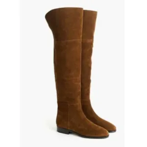 J.Crew Over the Knee Boots in Rich Walnut Suede Size 6.5 K2741 Brown