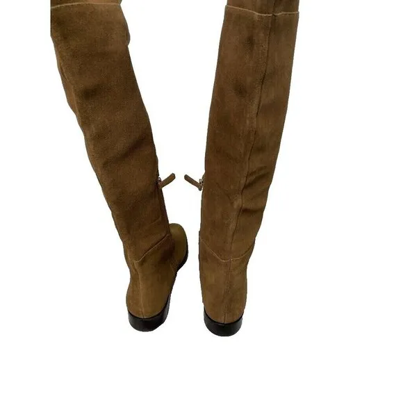 J.Crew Over the Knee Boots in Rich Walnut Suede Size 6.5 K2741 Brown