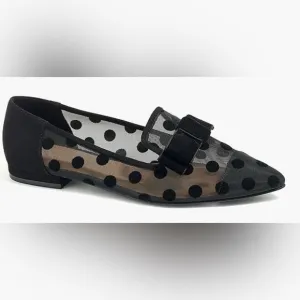 Jcrew size 9 Black Polka Dot Mesh Loafers