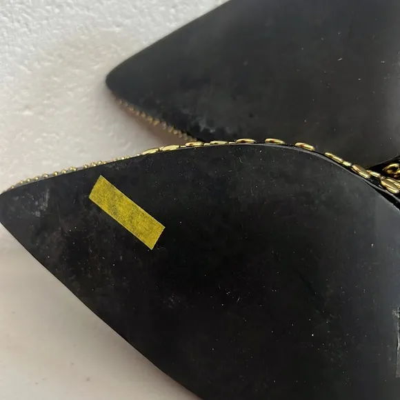 Jeffrey Campbell 8.5 studd low gold studded heel pointed toe sexy boots bootie