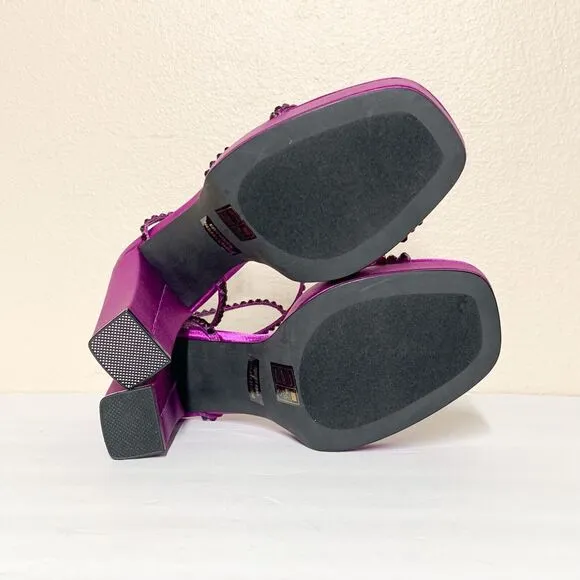 Jeffrey Campbell Aperitivo Heels 6 Strappy Sandals Platform Magenta Purple