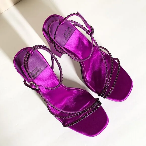 Jeffrey Campbell Aperitivo Heels 6 Strappy Sandals Platform Magenta Purple