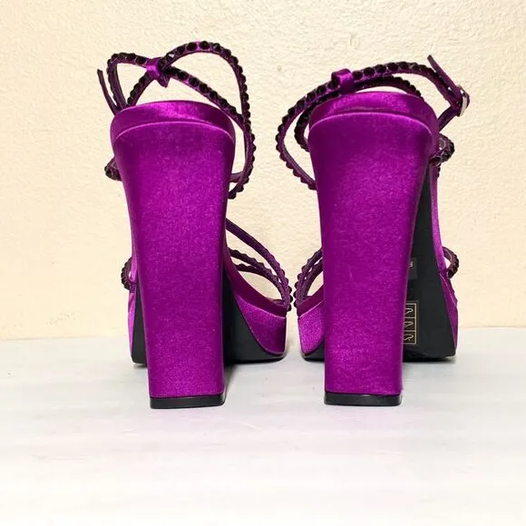 Jeffrey Campbell Aperitivo Heels 6 Strappy Sandals Platform Magenta Purple