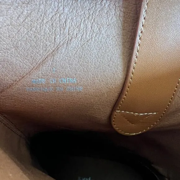 Jeffrey Campbell Cognac Leather Desert Me Almond Toe Western Boots Womens 7