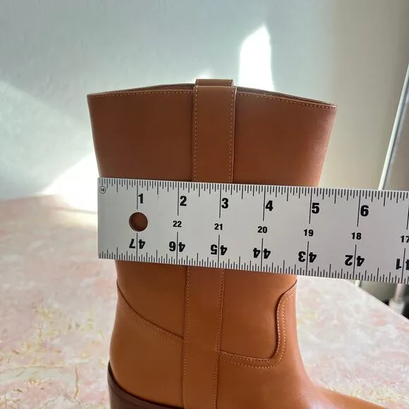 Jeffrey Campbell Cognac Leather Desert Me Almond Toe Western Boots Womens 7