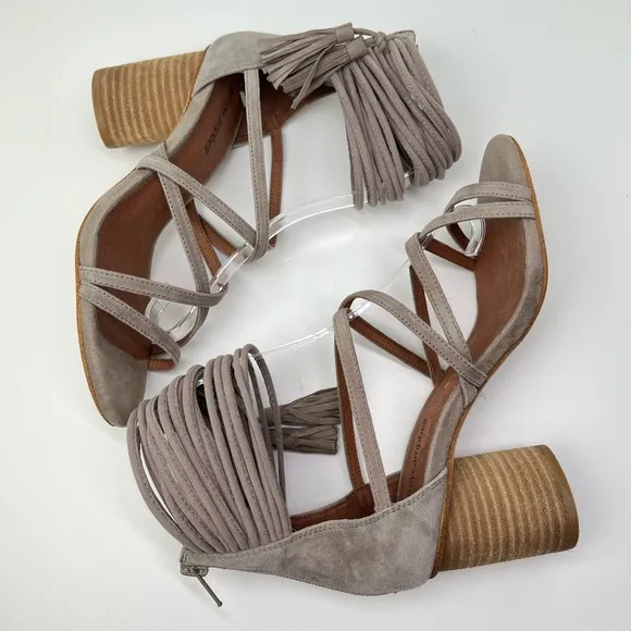 Jeffrey Campbell Despina Leather Strappy Tassel Sandals