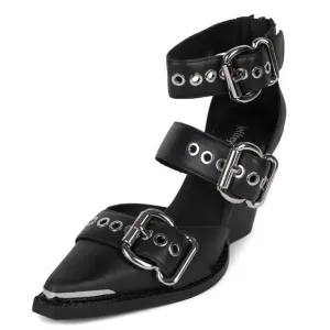 Jeffrey Campbell Emilia Heeled Buckle Boots Grunge Punk Statement Party  Sz 5