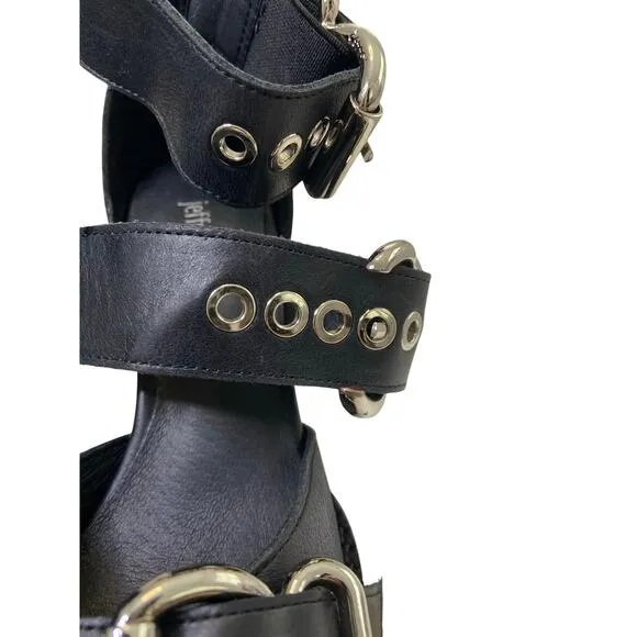 Jeffrey Campbell Emilia Heeled Buckle Boots Grunge Punk Statement Party  Sz 5