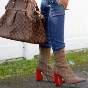 Jeffrey Campbell Siren Plaid Pointy Toe Boots