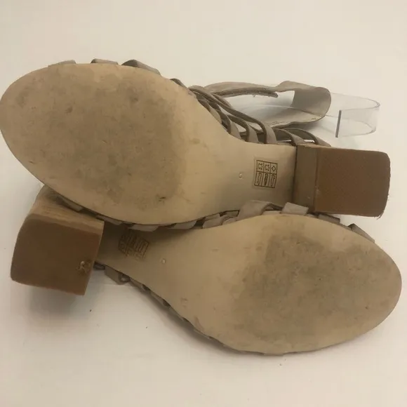 Jeffrey Campbell Taupe Suede Sinaloa Heeled Sandals