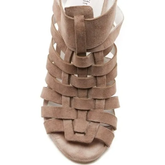 Jeffrey Campbell Taupe Suede Sinaloa Heeled Sandals