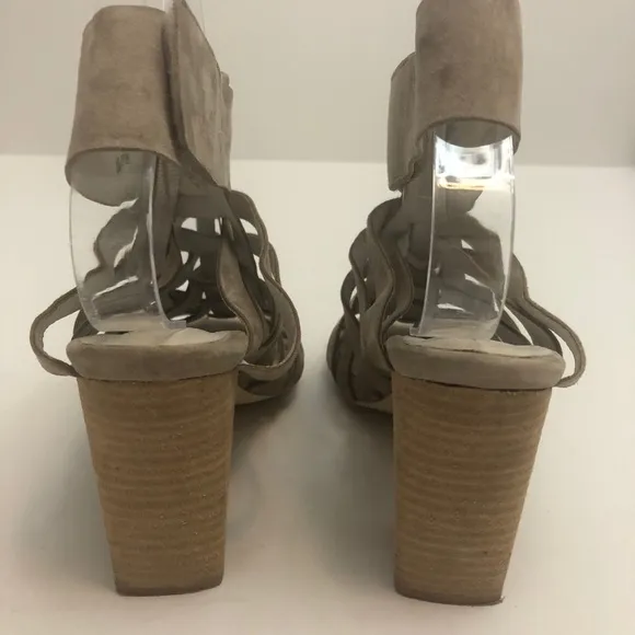 Jeffrey Campbell Taupe Suede Sinaloa Heeled Sandals