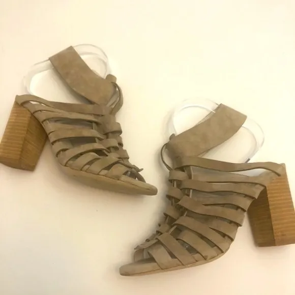 Jeffrey Campbell Taupe Suede Sinaloa Heeled Sandals