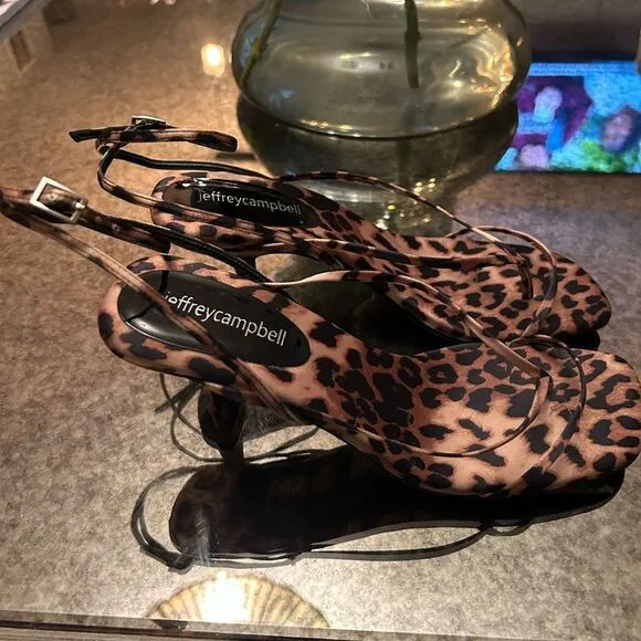 Jeffrey Campbell Leeda Cheetah Print Ankle Strap Sandal