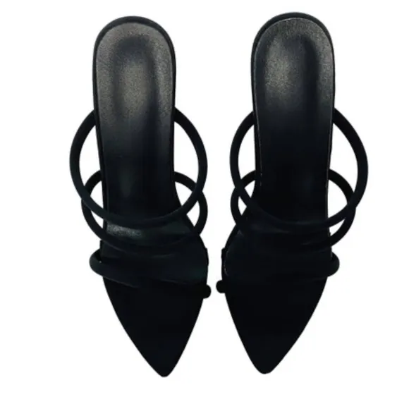 Jessica Black Stiletto Strappy Sandal
