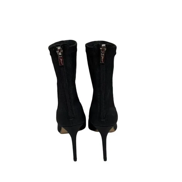 Jewel Badgley Mischka Black Glitter Angela Stretch Women's Boot Size 7