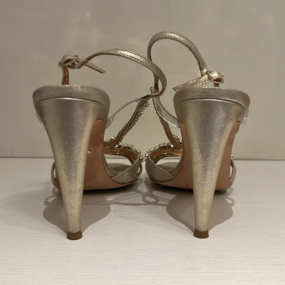 Jewel Badgley Mischka Jacqueline Crystal Embellished Sandal | PLATINO | 9 | EUC