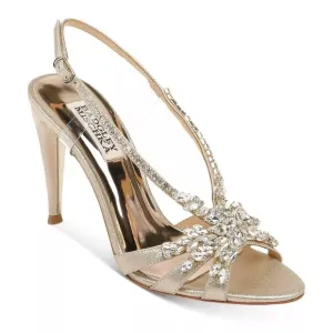 Jewel Badgley Mischka Jacqueline Crystal Embellished Sandal | PLATINO | 9 | EUC