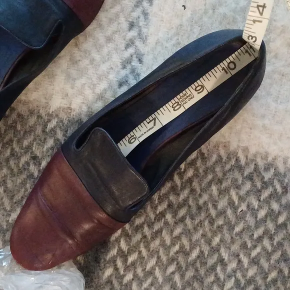 Jill Sander Navy &amp; Burgundy Leathet Slip on Loafers 41 11