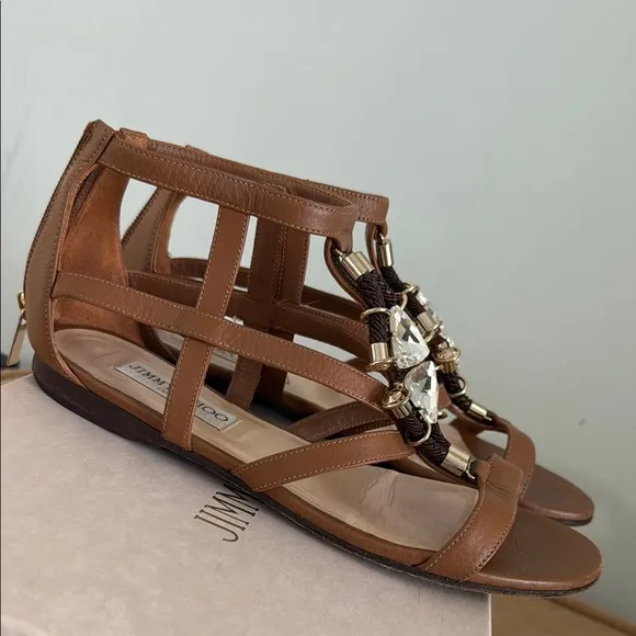 Jimmy Choo Brown Gladiator Sandals