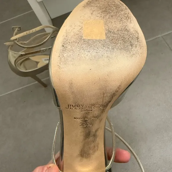 Jimmy Choo Lance Gold Strappy Sandals 39.5