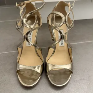 Jimmy Choo Lance Gold Strappy Sandals 39.5