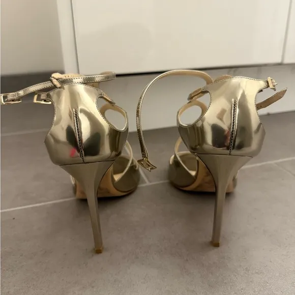 Jimmy Choo Lance Gold Strappy Sandals 39.5