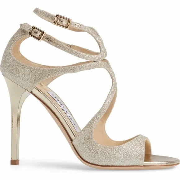 Jimmy Choo Lang Wavy Strappy Clasp Heel Sandals